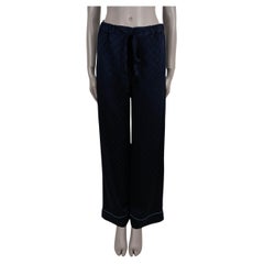 GUCCI azul oscuro viscosa 2024 GG SATIN PAJAMA Pantalones 38 XS