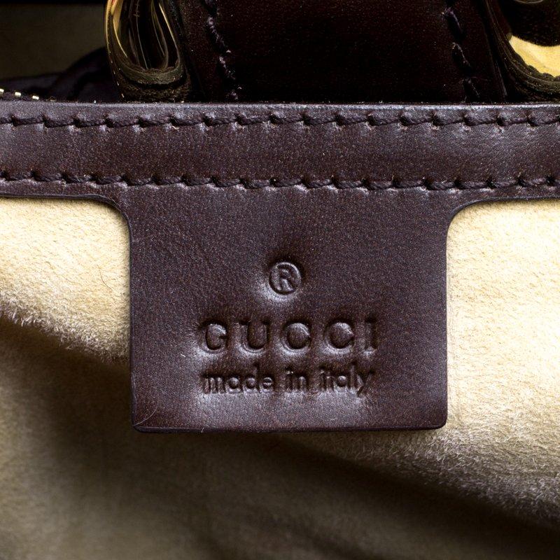 Gucci Dark Brown Animal Print Calf Hair and Leather Heritage Boston Bag 1