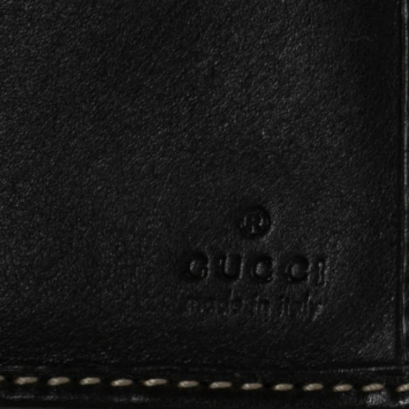 Gucci Dark Brown/Beige GG Canvas and Leather Indy Continental Wallet For Sale 3
