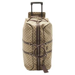 Beige Savoy GG Supreme canvas carry-on suitcase