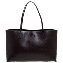 Gucci Dark Brown Diamante Leather Medium Bright Tote