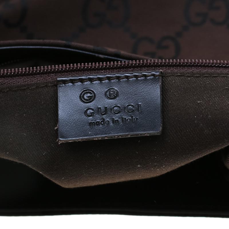 Gucci Dark Brown GG Canvas and Leather Chain Hobo 2