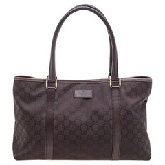Gucci Dark Brown GG Canvas And Leather Vintage Joy Tote