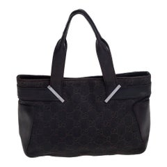 Gucci Dark Brown GG Canvas and Leather Vintage Small Tote