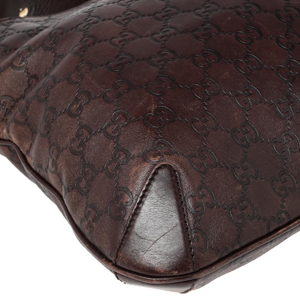 Gucci Hobo in pelle marrone scuro GG Horsebit Creole 1