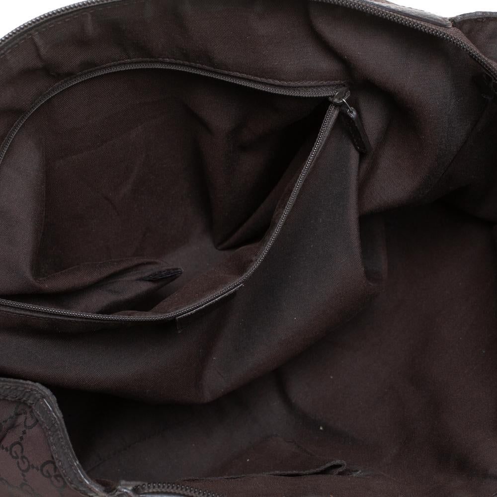 Women's Gucci Dark Brown GG Nylon and Leather Princy Tote