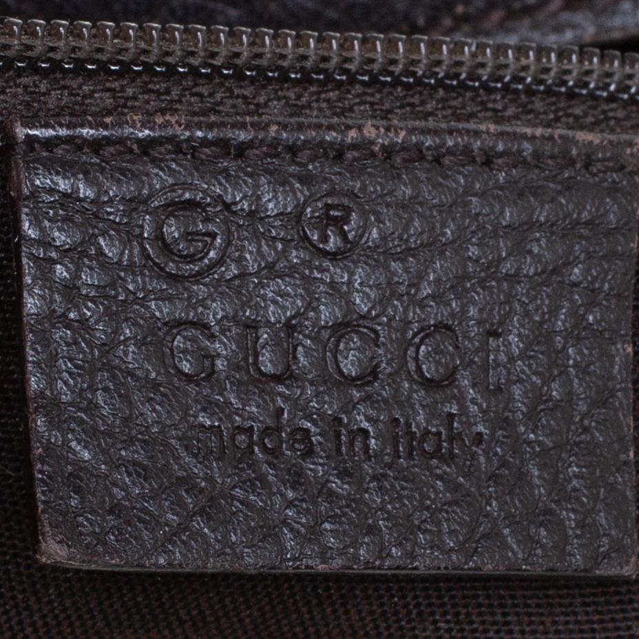 Gucci Dark Brown GG Nylon and Leather Princy Tote 2