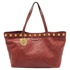 Gucci Dark Brown Guccissima Leather Babouska Shopper Tote