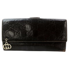 Gucci Dark Brown Guccissima Leather Bifold Flap 871857 Wallet