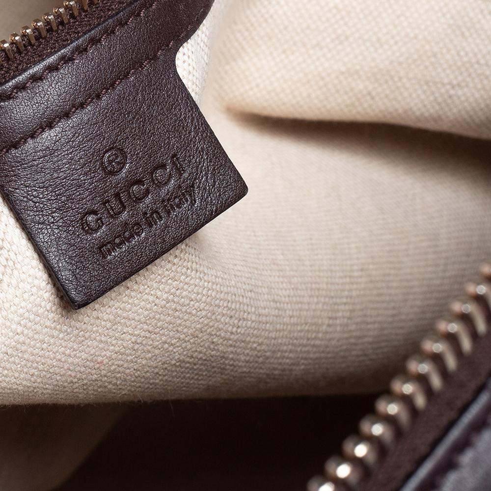 Gucci Dark Brown Guccissima Leather Bree Shoulder Bag In Good Condition In Dubai, Al Qouz 2