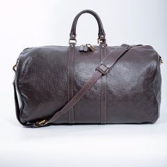 Gucci Borsone da viaggio in pelle Guccissima marrone scuro (206500)
