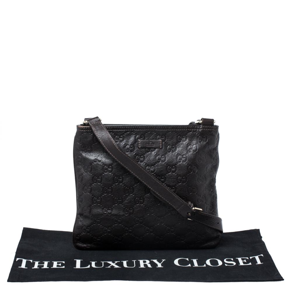 Gucci Dark Brown Guccissima Leather Crossbody Bag 4