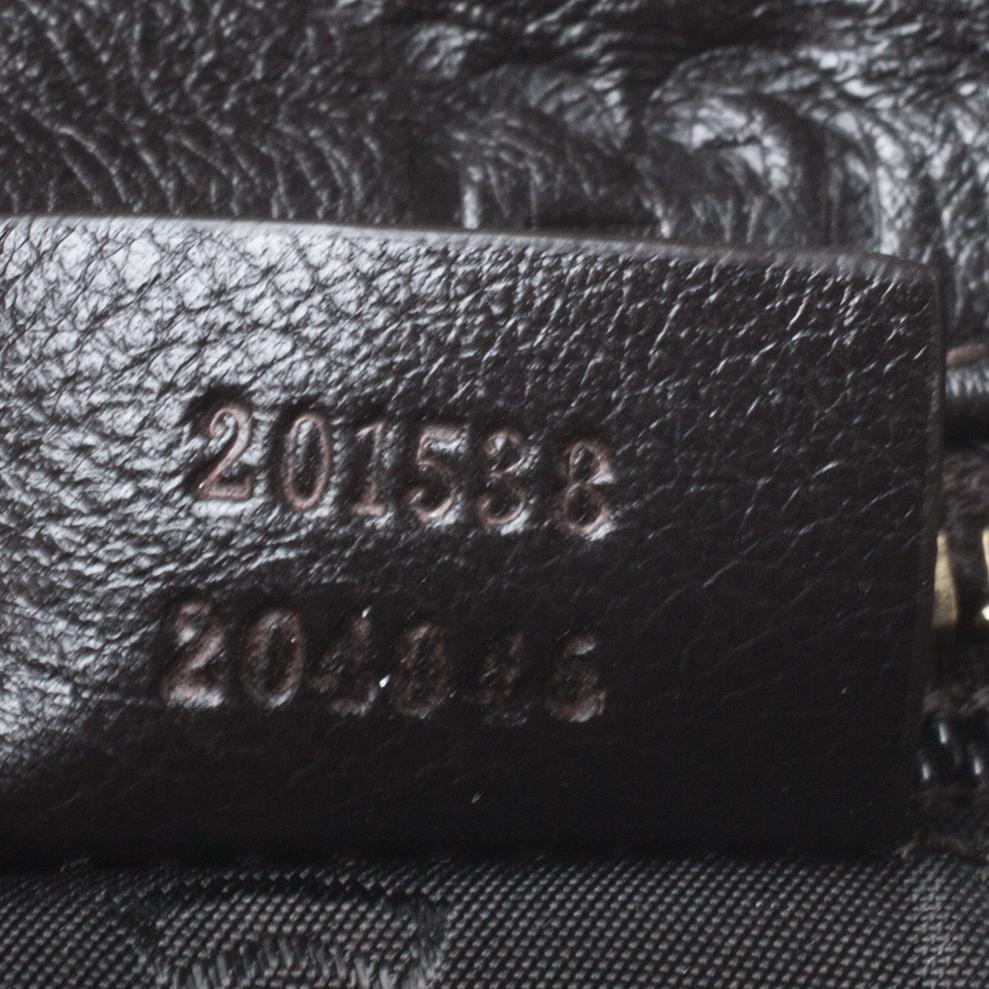 Gucci Dark Brown Guccissima Leather Crossbody Bag In Good Condition In Dubai, Al Qouz 2
