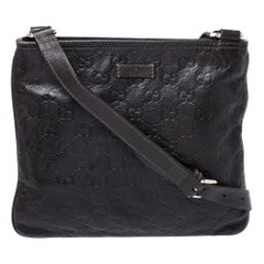 Gucci Dark Brown Guccissima Leather Crossbody Bag