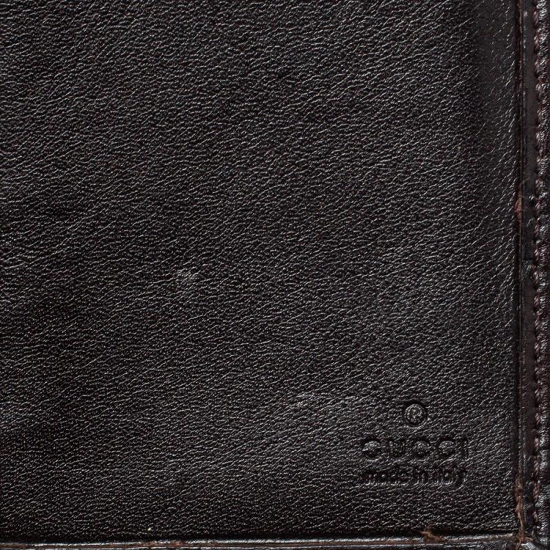 Gucci Dark Brown Guccissima Leather Flap Continental Wallet 4