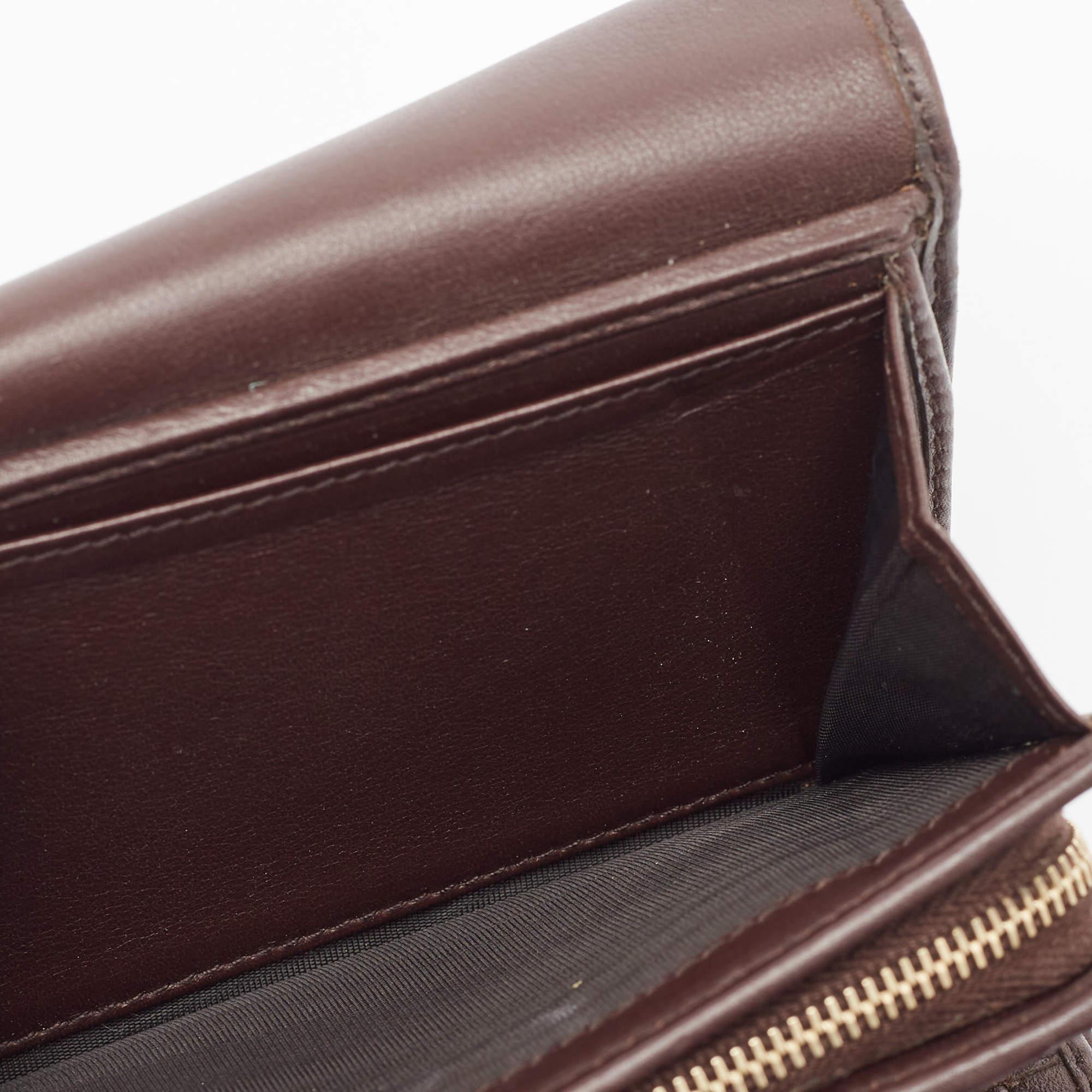 Black Gucci Dark Brown Guccissima Leather Flap French Wallet For Sale