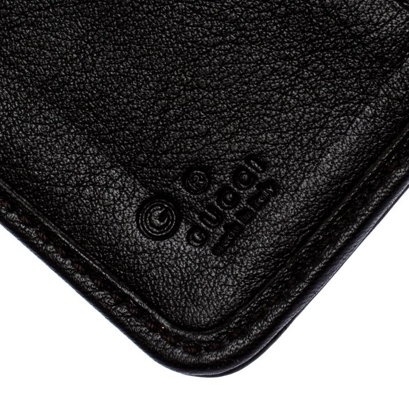 Women's Gucci Dark Brown Guccissima Leather Flap Zip Around Continental Wallet
