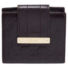 Gucci Dark Brown Guccissima Leather French Wallet