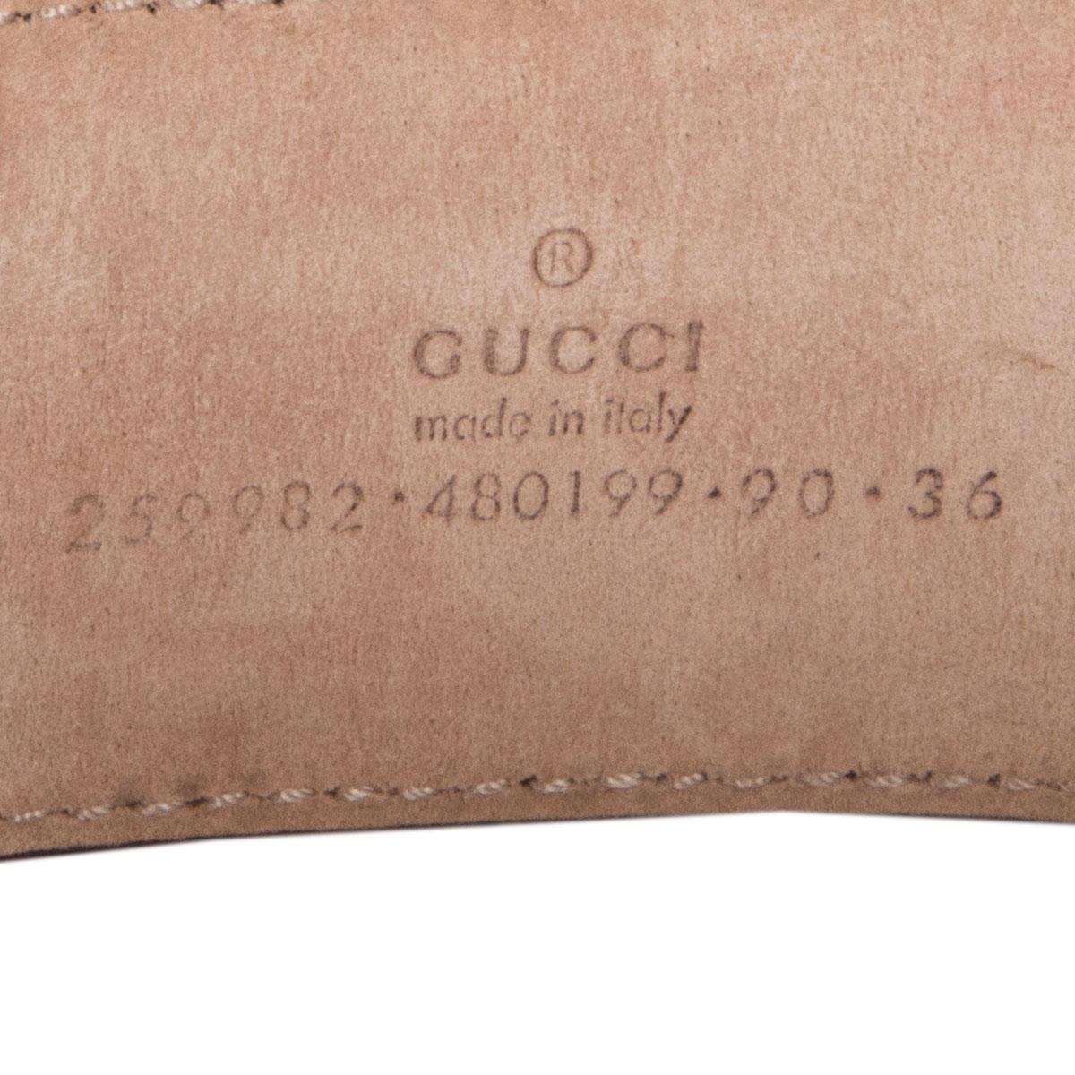 GUCCI dark brown GUCCISSIMA leather GG BUCKLE Belt 90 In Excellent Condition In Zürich, CH