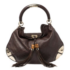 Gucci Dark Brown Guccissima Leather Large Babouska Indy Hobo