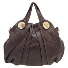 Gucci Dark Brown Guccissima Leather Large Hysteria Hobo