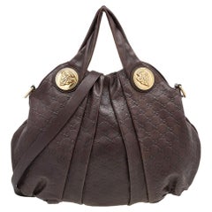 Gucci Dark Brown Guccissima Leather Large Hysteria Hobo