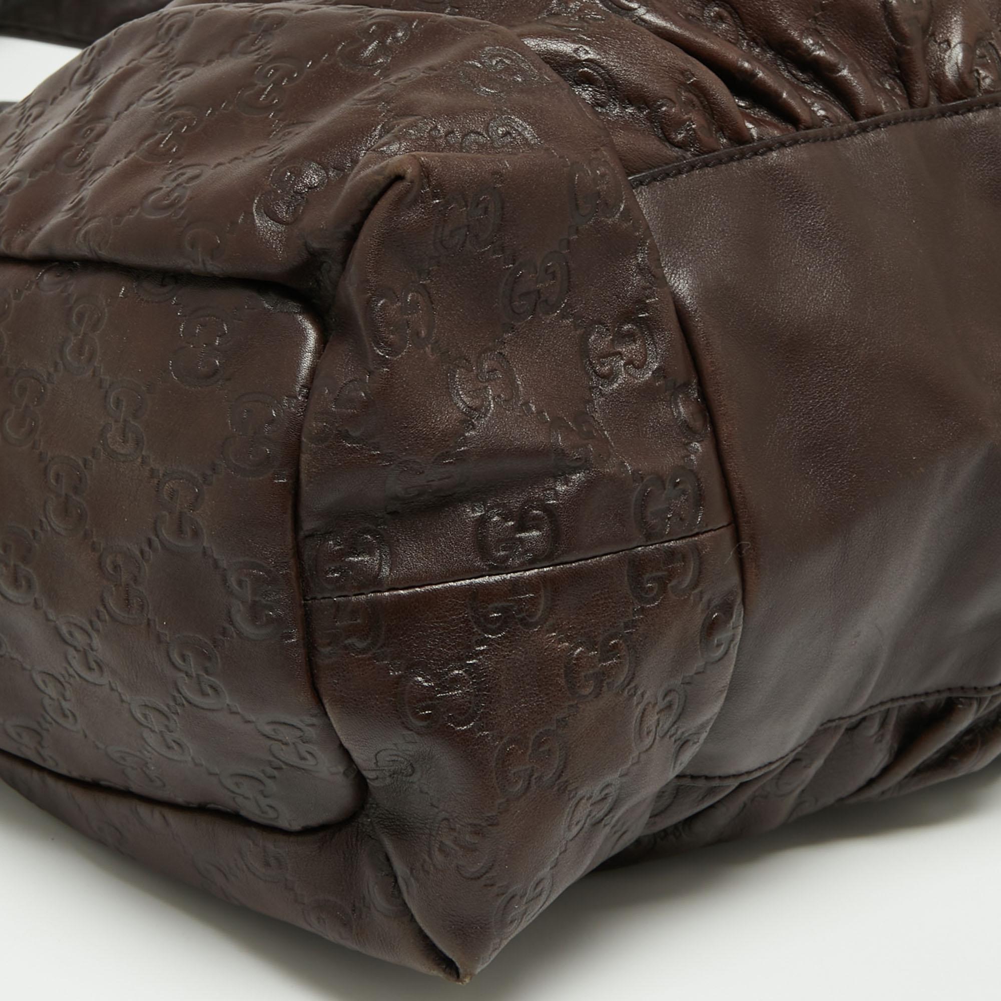 Gucci Dark Brown Guccissima Leather Large Hysteria Tote 5