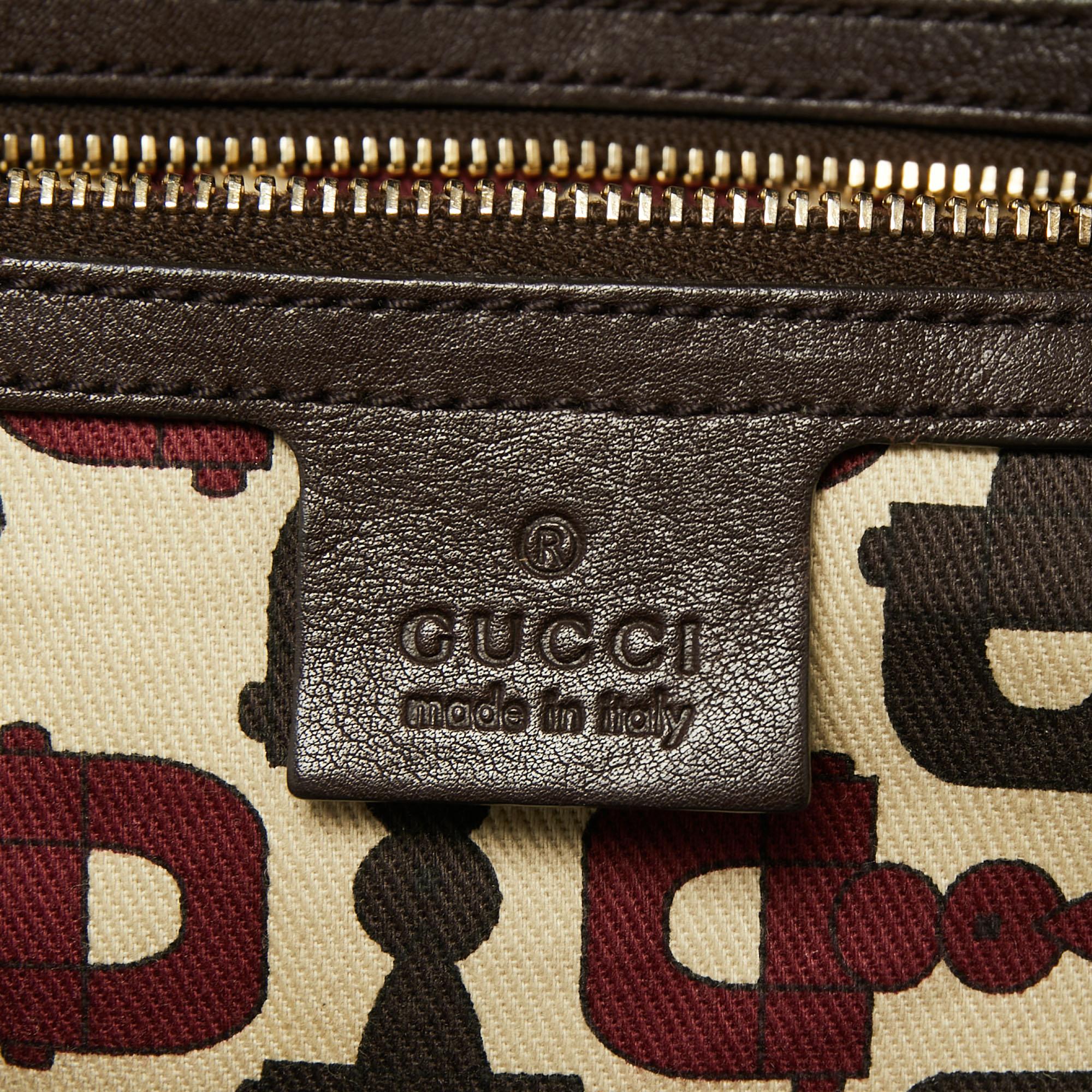 Gucci Dark Brown Guccissima Leather Large Hysteria Tote 1