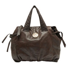 Gucci Dunkelbraune große Hysteria-Tasche aus Guccissima-Leder