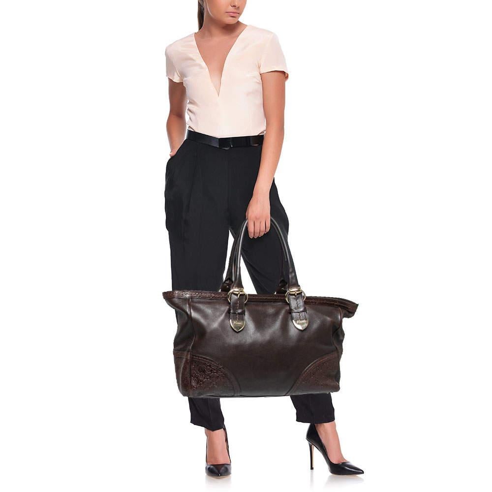 Black Gucci Dark Brown Guccissima Leather Large Signoria Tote