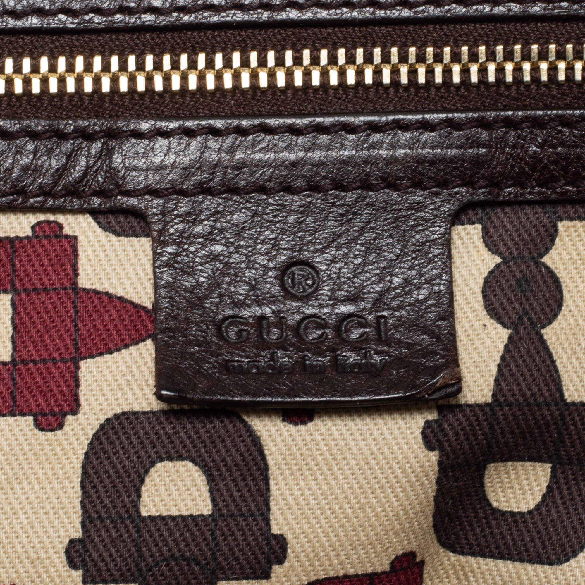 Gucci Dark Brown Guccissima Leather Large Signoria Tote 1