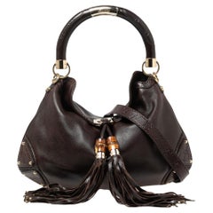 Gucci Marron foncé Guccissima Cuir moyen Babouska Indy Hobo