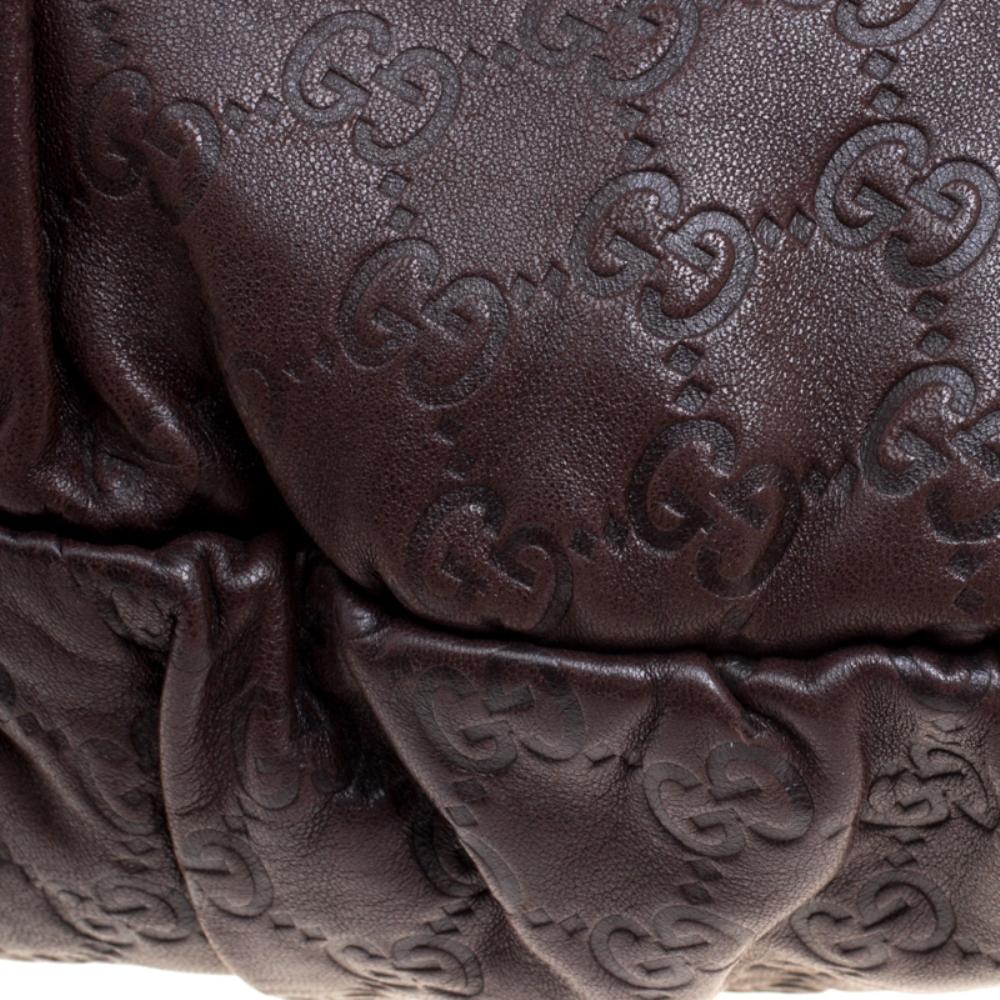 Gucci Dark Brown Guccissima Leather Medium Pelham Studded Hobo 6