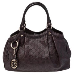 Gucci Dark Brown Guccissima Leather Medium Sukey Tote