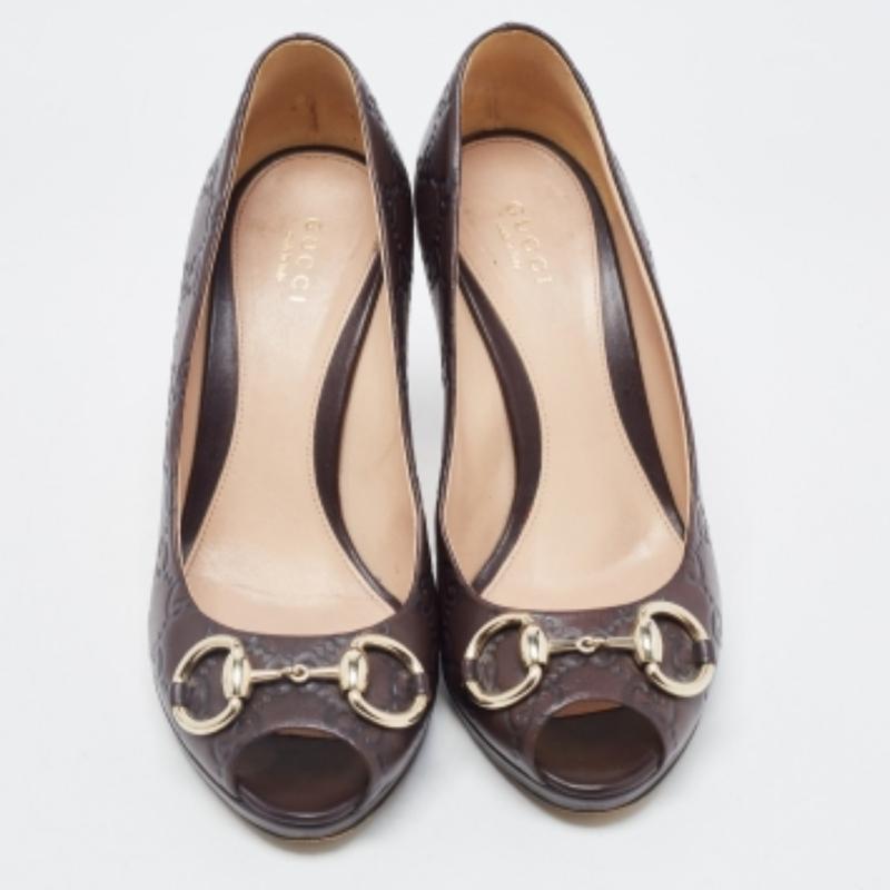 Noir Gucci Guccissima en cuir New Hollywood marron foncé Taille 37 en vente