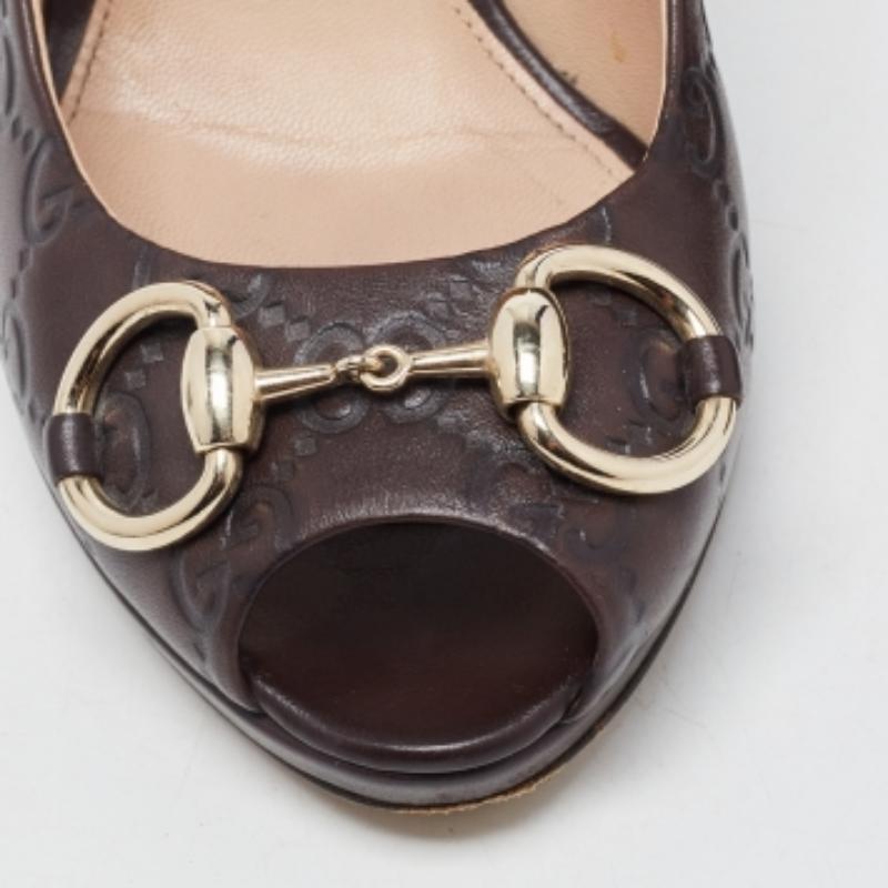 Gucci Guccissima en cuir New Hollywood marron foncé Taille 37 Pour femmes en vente