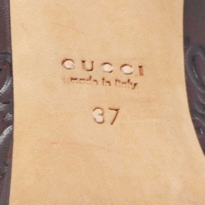 Gucci Guccissima en cuir New Hollywood marron foncé Taille 37 en vente 3