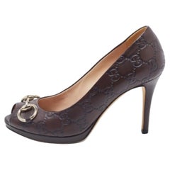 Gucci Guccissima en cuir New Hollywood marron foncé Taille 37