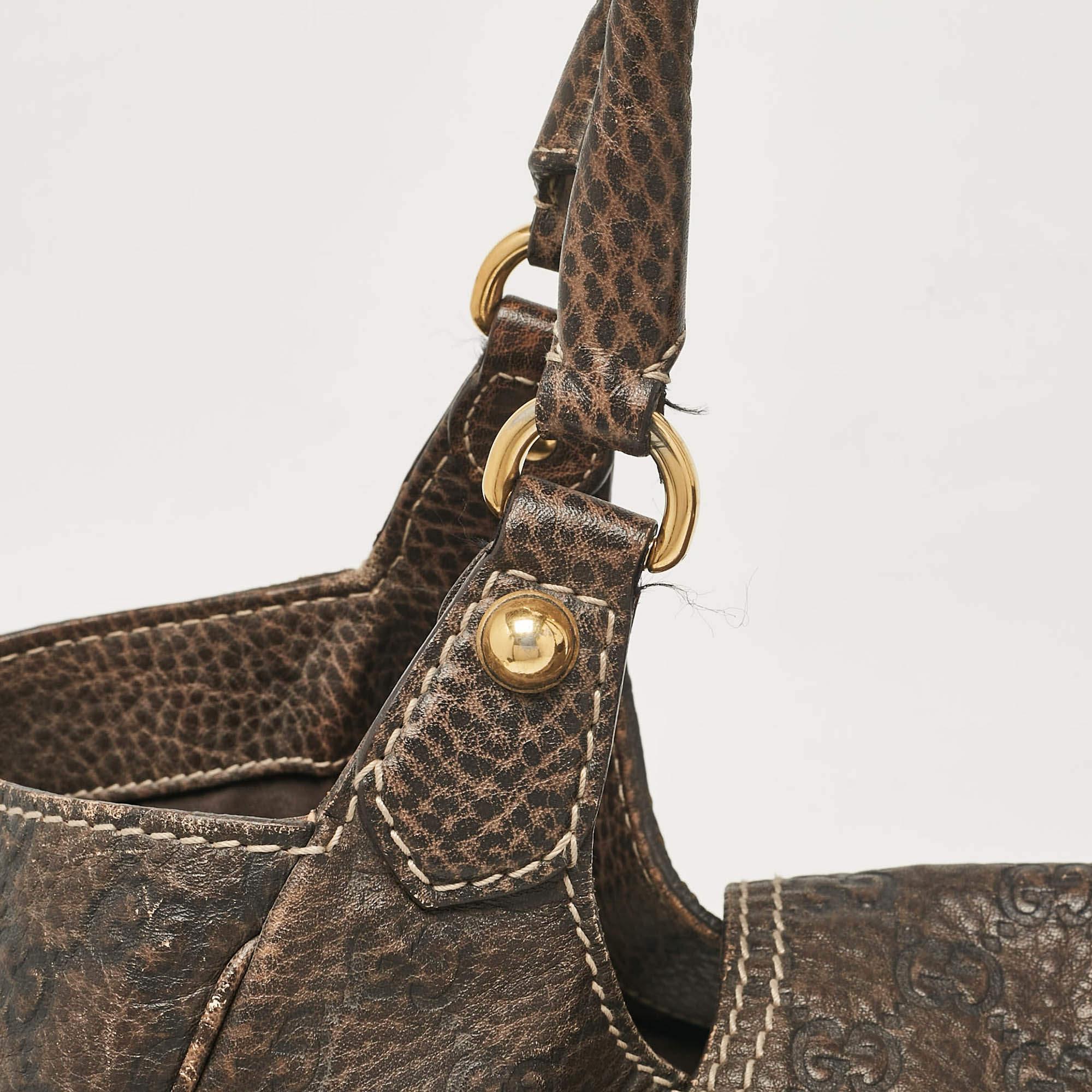 Women's Gucci Dark Brown Guccissima Leather New Pelham Large Shoulder Bag