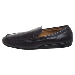 Gucci Dark Brown Guccissima Leather Slip On Loafers Size 39.5