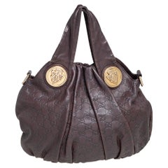 Gucci Dark Brown Guccissima Leather Small Hysteria Hobo