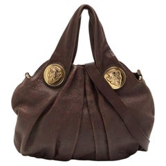 Gucci Hobo piccola in pelle Guccissima Marrone Scuro