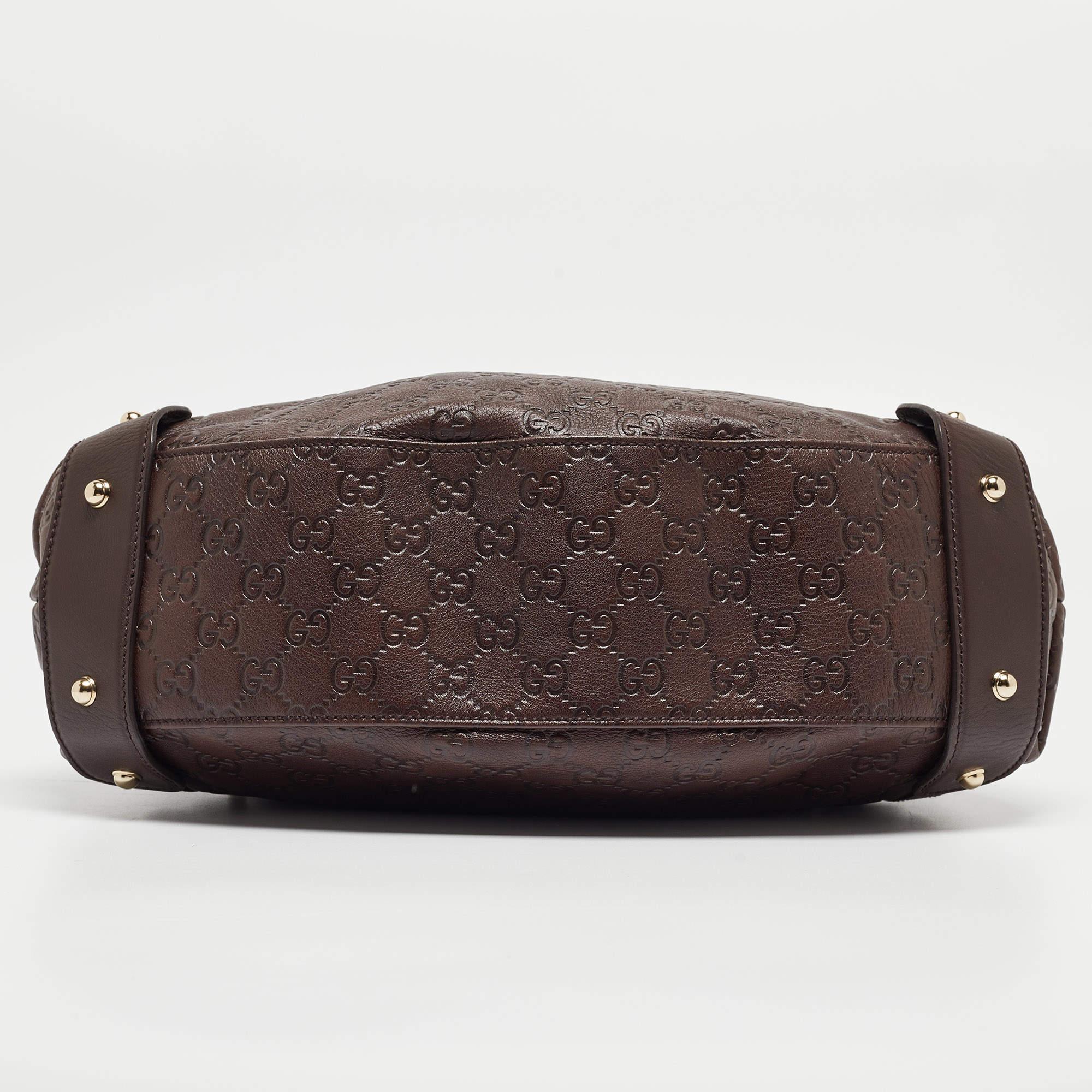 Gucci Dark Brown Guccissima Leather Small Pelham Shoulder Bag For Sale 1