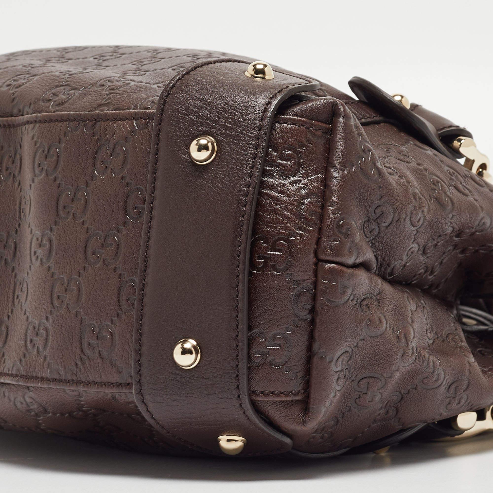Gucci Dark Brown Guccissima Leather Small Pelham Shoulder Bag For Sale 3