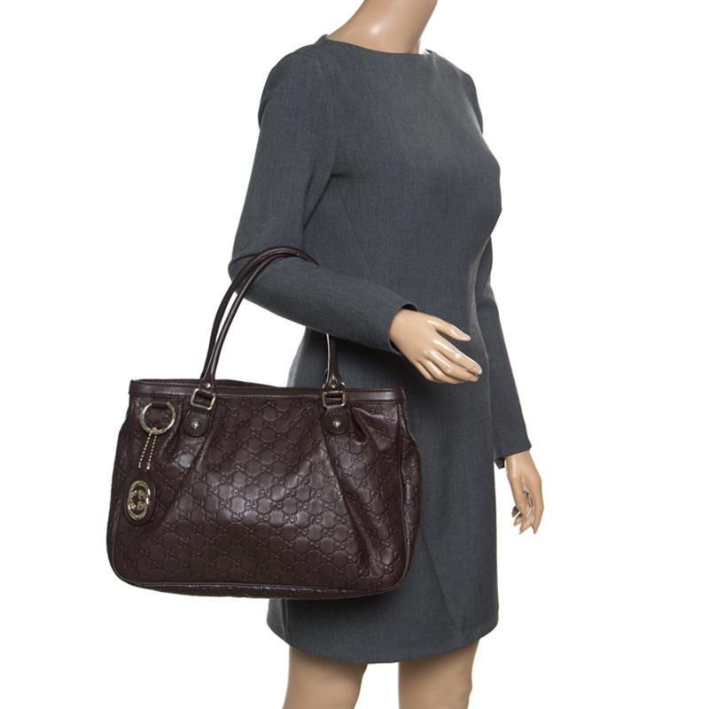 gucci dark brown guccissima leather tote