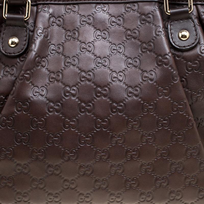 Gucci Dark Brown Guccissima Leather Sukey Tote In Good Condition In Dubai, Al Qouz 2