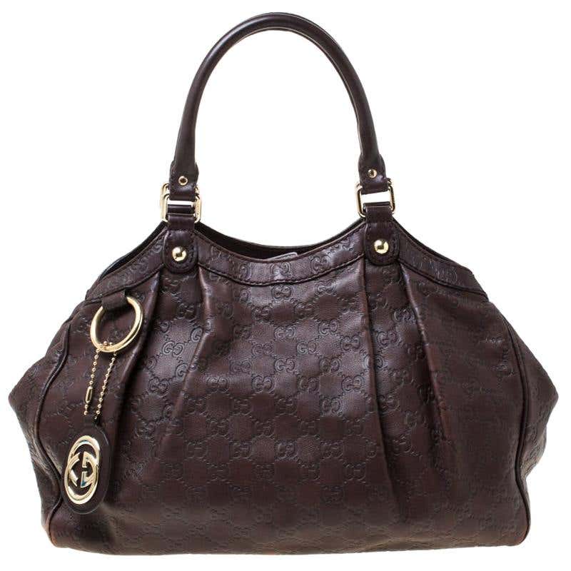 GUCCI Vintage Brown Leather HORSEBIT HANDLES TOTE Bag For Sale at ...