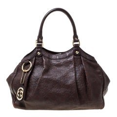 Gucci Dark Brown Guccissima Leather Sukey Tote