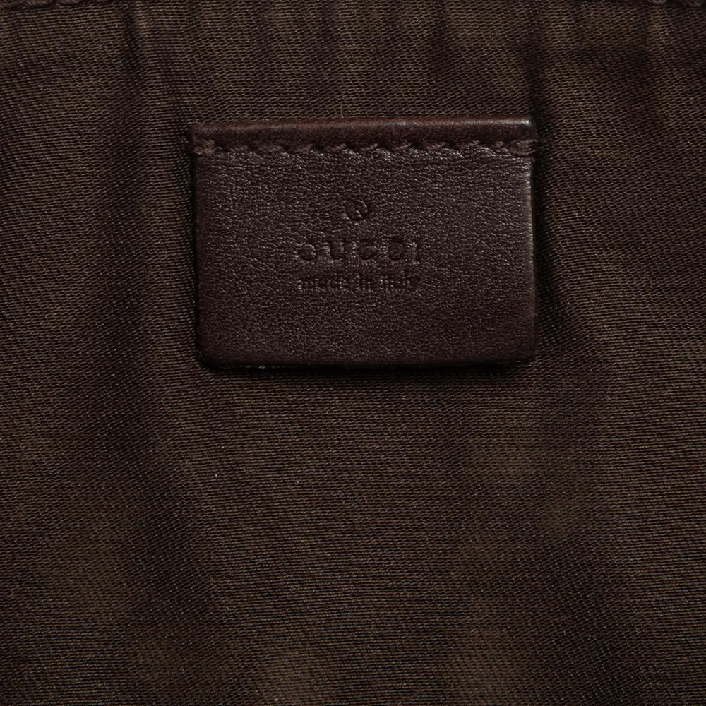 Gucci Dark Brown Guccissima Leather Zip Pouch 3