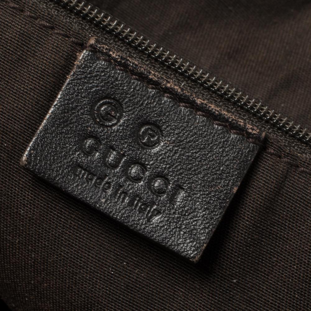 Gucci Dark Brown Horsebit Embossed Leather Medium Abbey Shoulder Bag 5